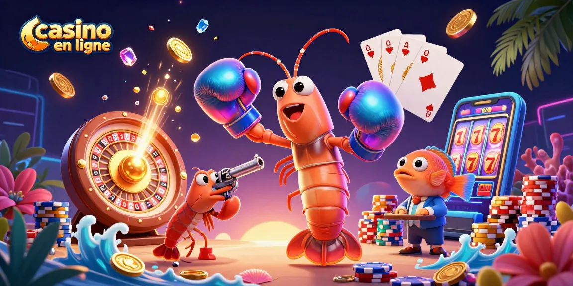 Plongez dans le monde du casino en ligne avec une illustration de jeu dynamique et colorée.