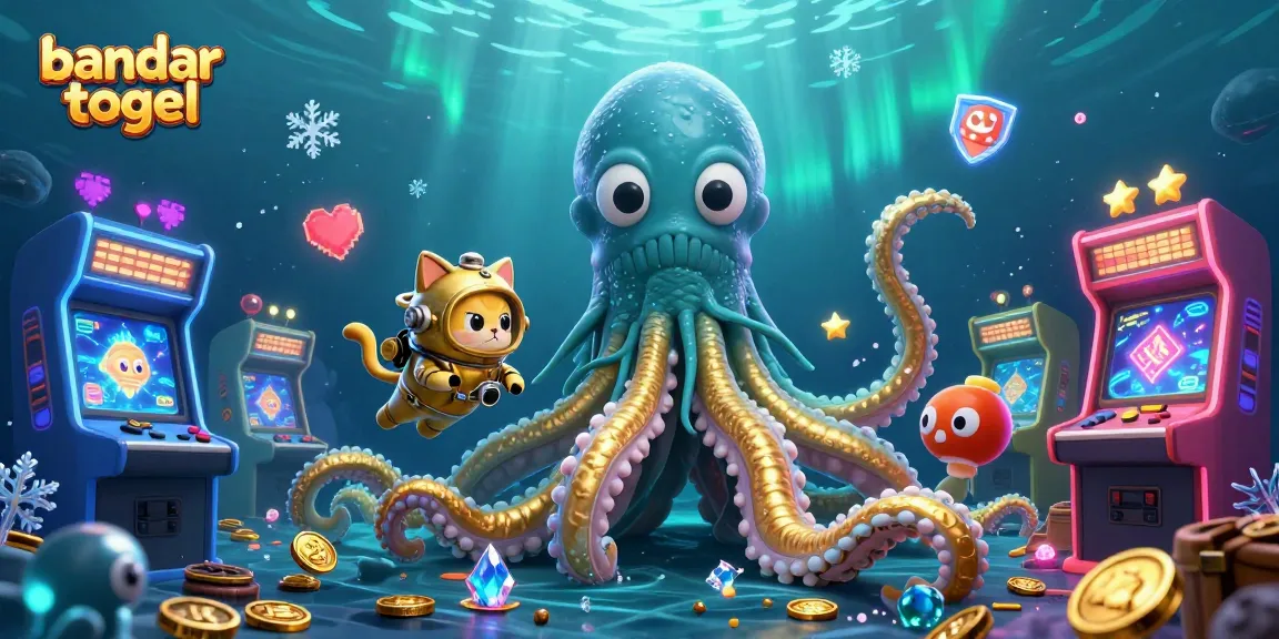 Experience thrilling gameplay with bandar togel at a vibrant underwater casino adventure illustration.