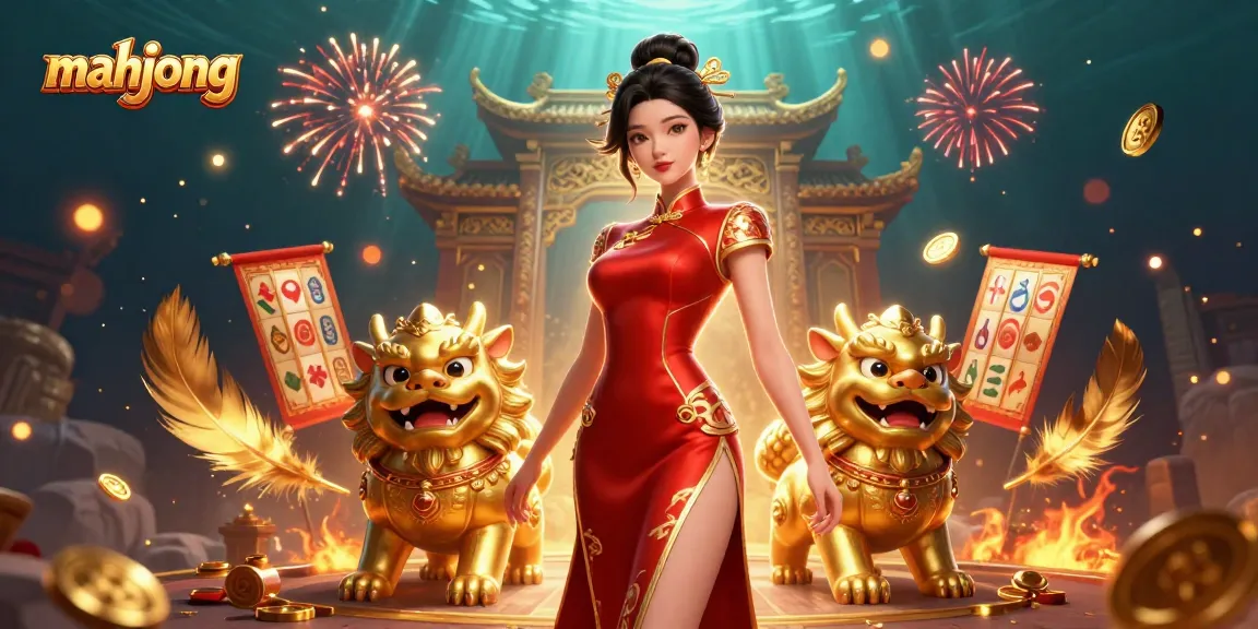Play mahjong in this vibrant casino scene featuring enchanting characters and exciting game elements.