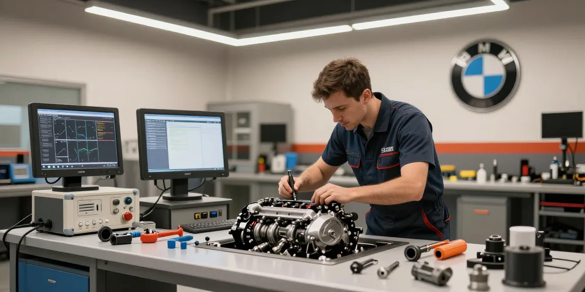 Professionelle Reparatur in der BMW Werkstatt Hannover mit erfahrenem Mechaniker und modernem Equipment.