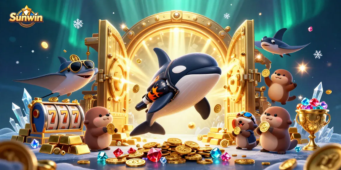 Experience thrilling wins at Sunwin with a vivid underwater casino scene packed with exciting games and treasures.