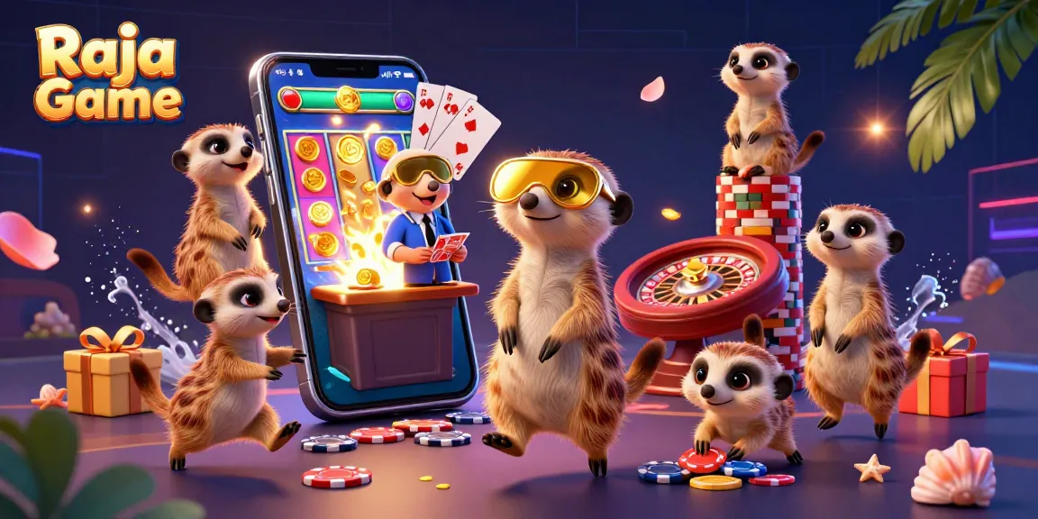 Engage with Raja Game through dynamic casino fun featuring a colony of meerkats in action.