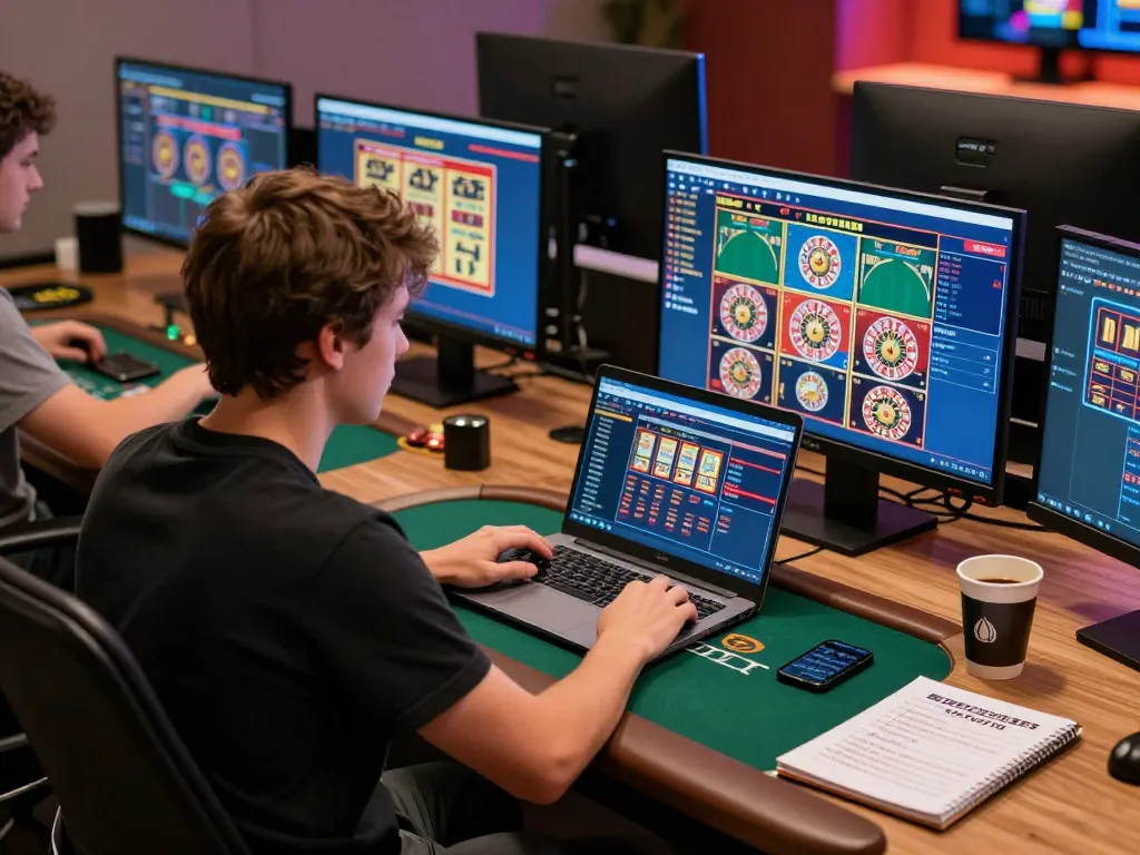 Engaged player at online vipwin poker table, focused on betting strategies and gaming interface.