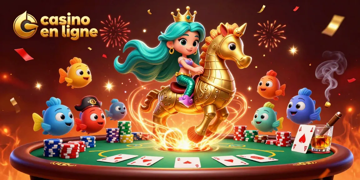 Jouez au casino en ligne avec des personnages magiques et une ambiance de fête colorée.