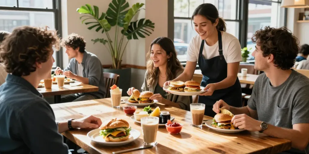 Enjoying the best brunch Austin with NYC-inspired sandwiches and vibrant sauces.