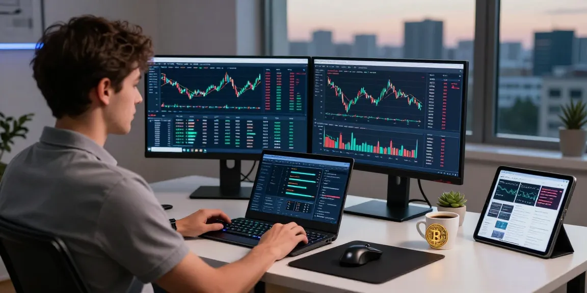 Trading workspace highlighting Hyperliquid referral code (8000USDT) with advanced tools and analytics, showcasing a focused tech environment.
