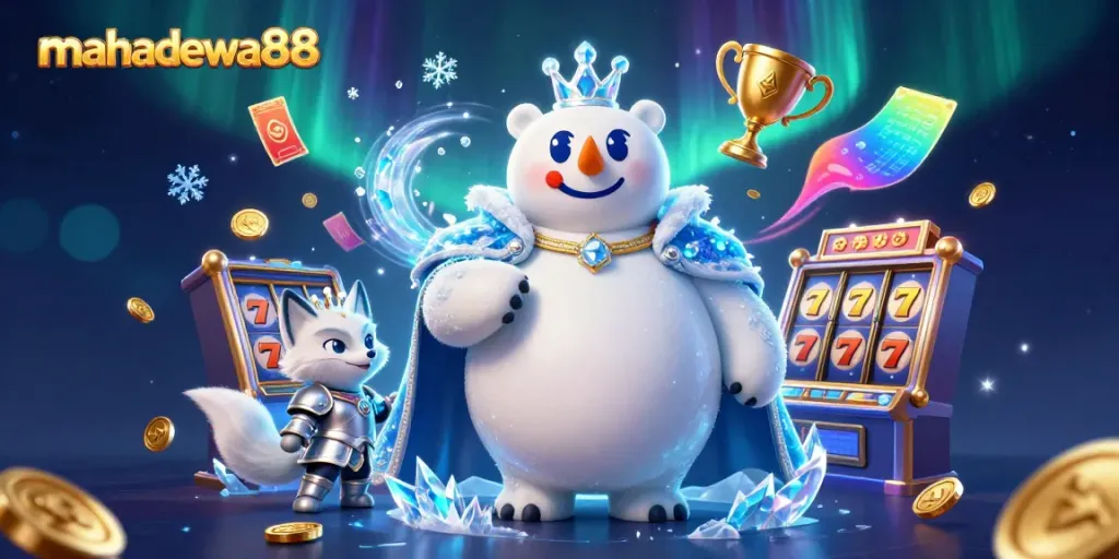 Experience the thrill of mahadewa88 with vibrant slot gaming characters in a dynamic casino scene.