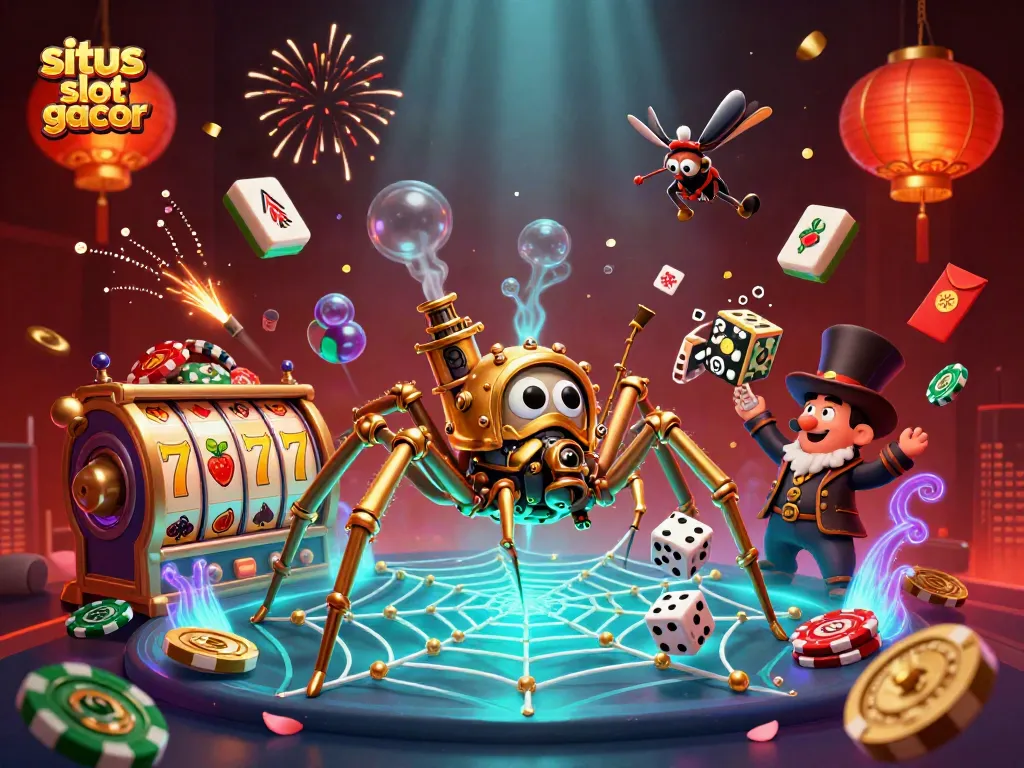 Gambar situs slot gacor dengan karakter utama dalam permainan slot yang menggiurkan di kasino.