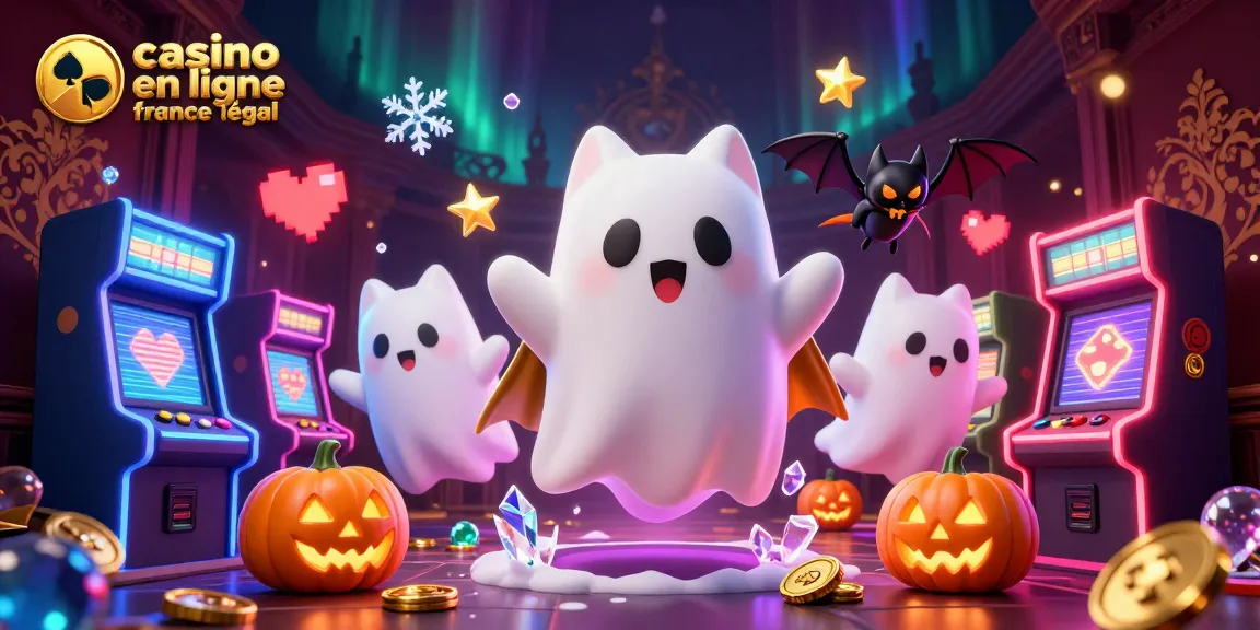 Le casino en ligne France légal avec un chat fantôme 3D et une chauve-souris flotte dans un manoir de casino.