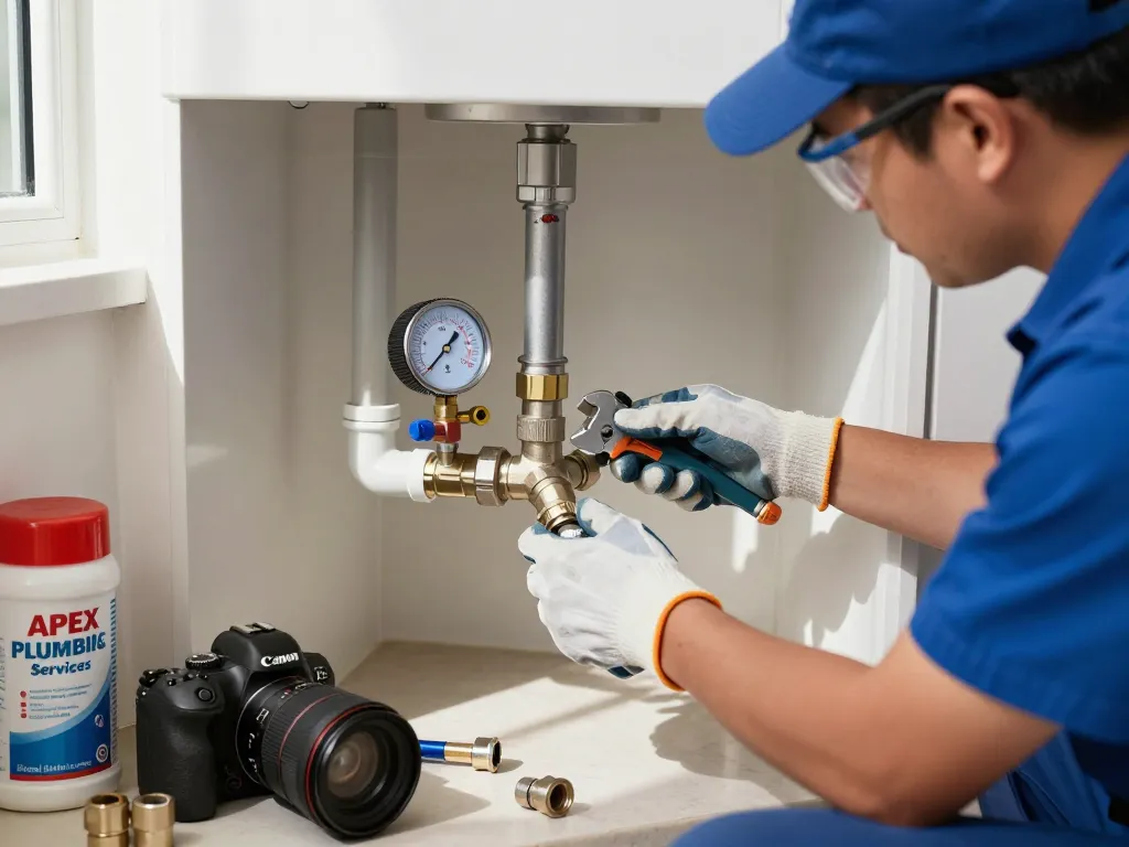 Professional installation of backflow plumbing in a Sydney home, highlighting plumber's expertise.