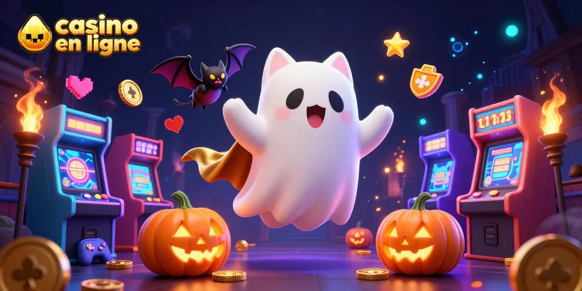Découvrez une scène magique de casino en ligne avec un chat fantôme, représentant le plaisir du jeu.