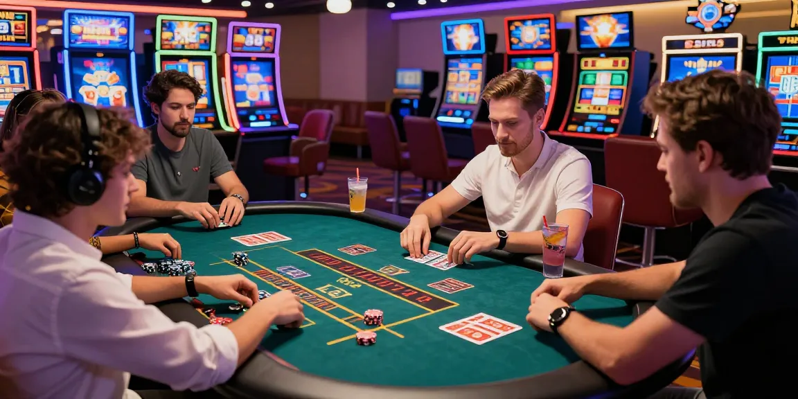 Exciting atmosphere at brcs.co.uk showcasing players enjoying credit card casino games with vibrant screens and lively settings.