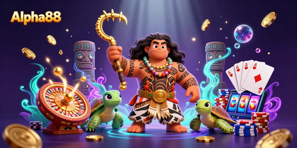 Engage with Alpha88's vibrant gaming universe featuring a demigod hawk, treasures, and casino excitement.