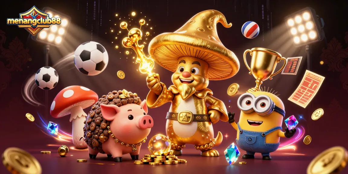 Engage with menangclub88 in this vibrant illustration showcasing a magical gaming experience.