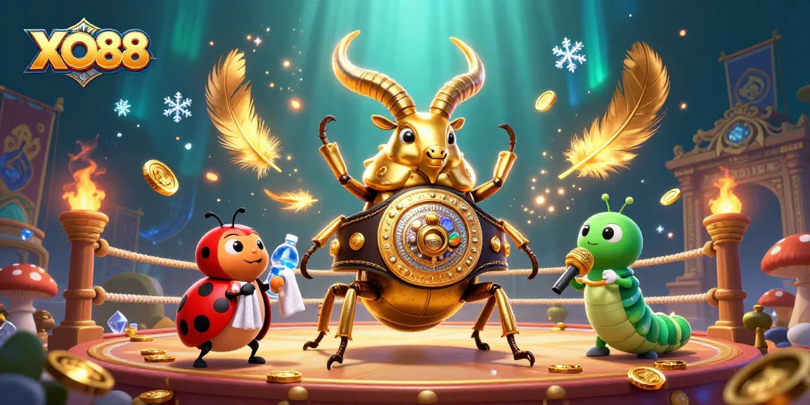 Engage in exciting gaming action with XO88 surrounded by vibrant casino elements and playful characters.