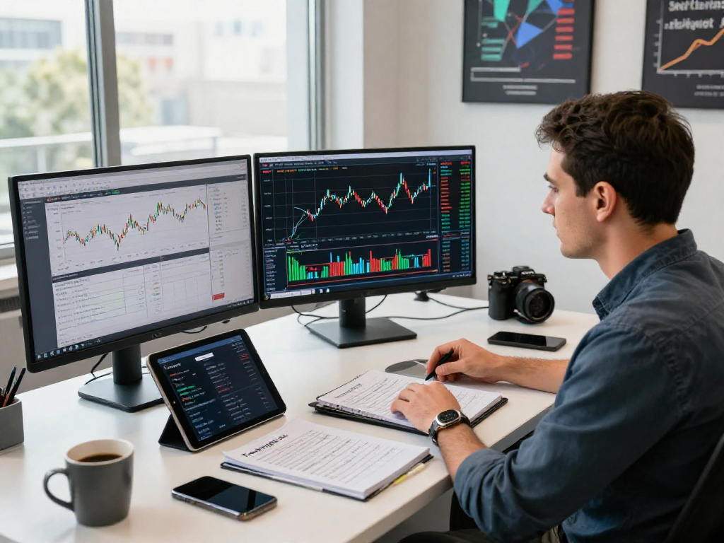 在TradingView行情分析平台上，交易者分析实时股票和加密货币图表，专注于交易策略和市场动态。
