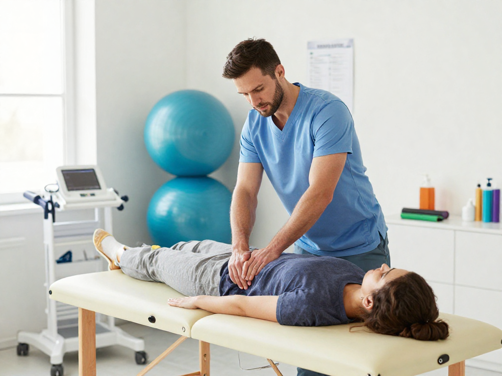 Experience sports massage at home, enhancing patient care in a health clinic environment.