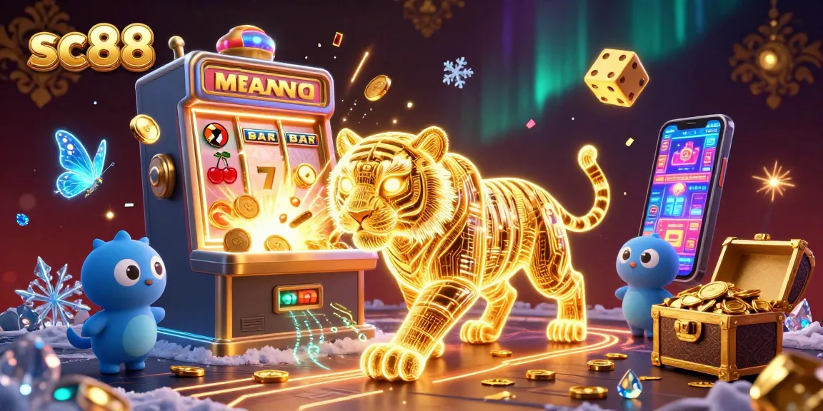 Experience thrilling wins at sc88 with a dynamic 3D casino scene filled with vibrant games and energy.