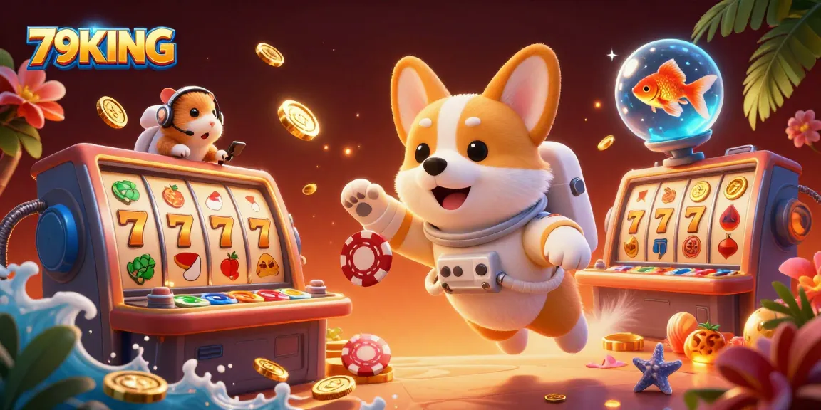 Experience excitement with 79KING's dynamic casino atmosphere, featuring playful characters and rich gaming elements.