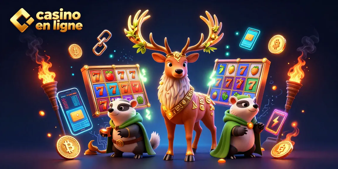 Visualisez l'univers vibrant du casino en ligne avec des personnages fantastiques et des éléments de jeu captivants.