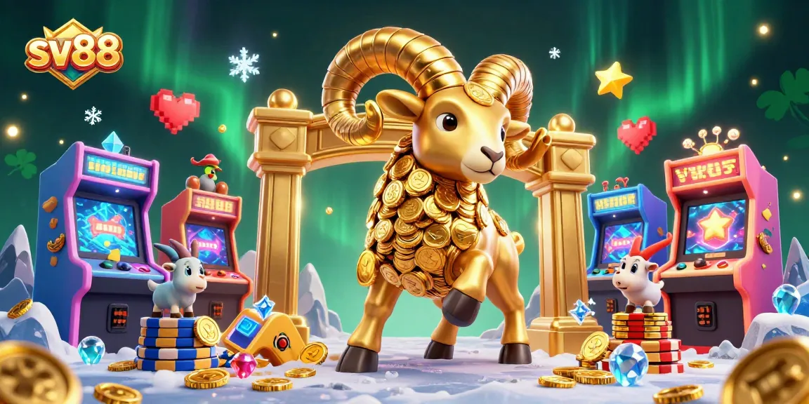 Engage with sv88's vibrant casino action surrounded by golden elements and dynamic gaming features.