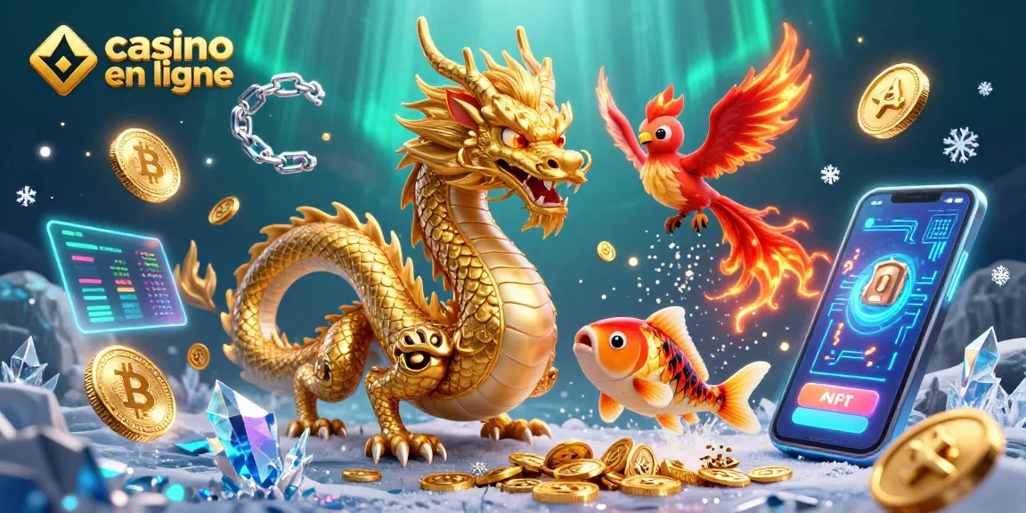 Découvrez l'univers du casino en ligne avec le dragon chinois et le phoenix dans une scène ludique.