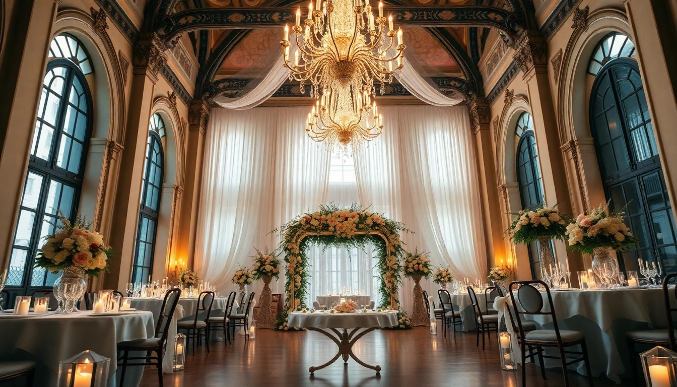Best Wedding Venue Jacksonville showcasing an elegant wedding setup with floral arrangements and historic architecture.