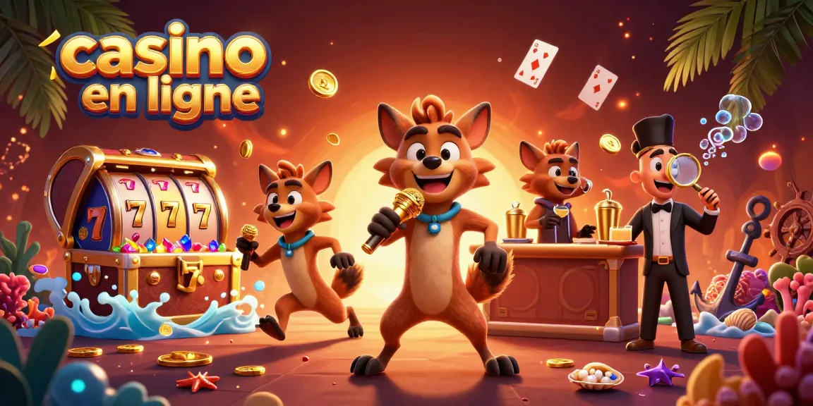 Casino en ligne : Profitez d'une illustration humoristique de caricatures animalières au cœur des jeux.