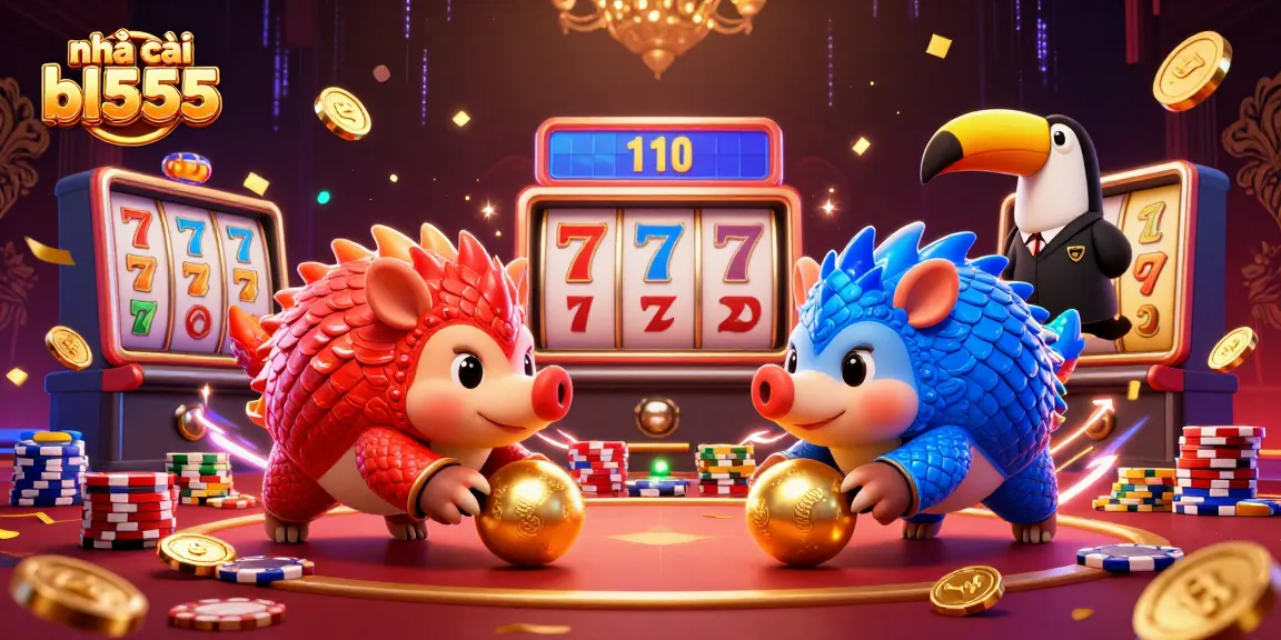 Engage in thrilling gameplay at nhà cái bl555 with dynamic pangolins rolling through casino elements.