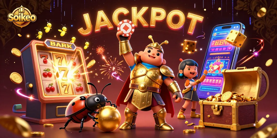 Engage with soikeo's thrilling casino experience featuring a golden beetle champion in action.