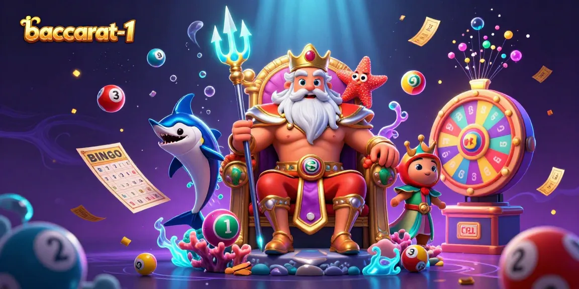 Engage in thrilling baccarat-1 excitement with sea king Neptune and vibrant game elements.