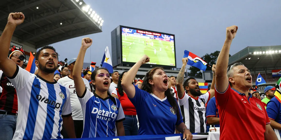Kooralive fans cheering during a live football match in a vibrant stadium atmosphere.