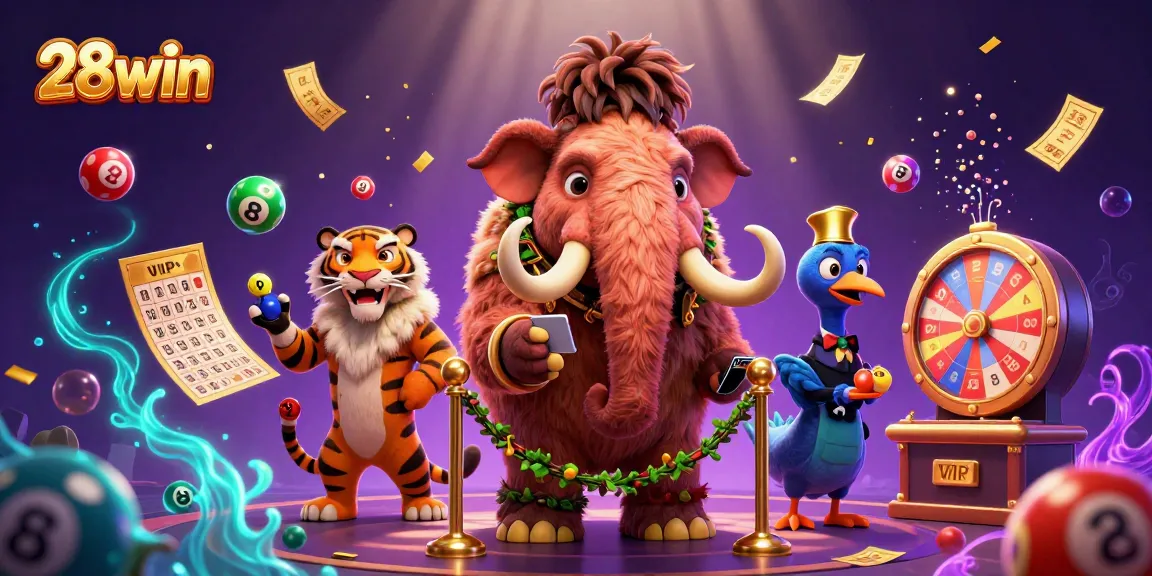 Experience thrilling gaming moments at 28win with vibrant lottery and casino elements.