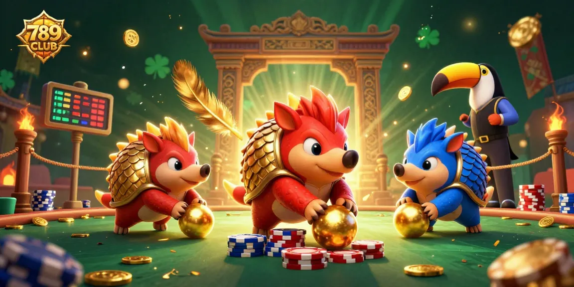 Join the exciting gameplay at 789CLUB, featuring dynamic pangolins competing in a vibrant casino battle.