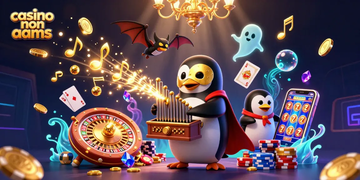 Gioca nei casino non AAMS, con il pinguino fantasma dell'opera e monete dorate che piovono