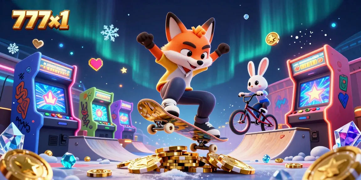 Experience thrilling wins at 777x1 with vibrant 3D casino illustrations showcasing unique gaming elements.