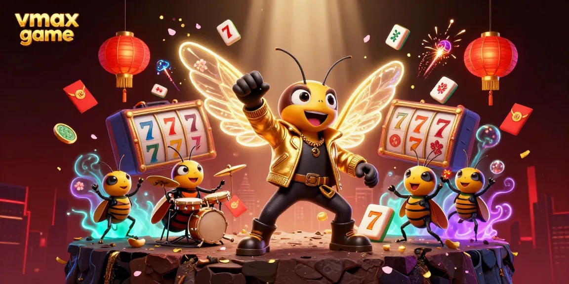 Experience vmax game casino excitement with vibrant slot elements and chrome glimmers in this dynamic 3D illustration.