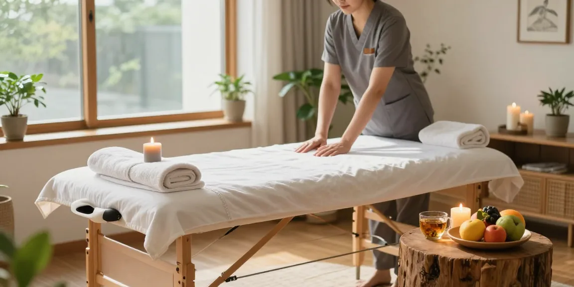 Comfortable home massage setup for 종로출장안마 with soothing elements.
