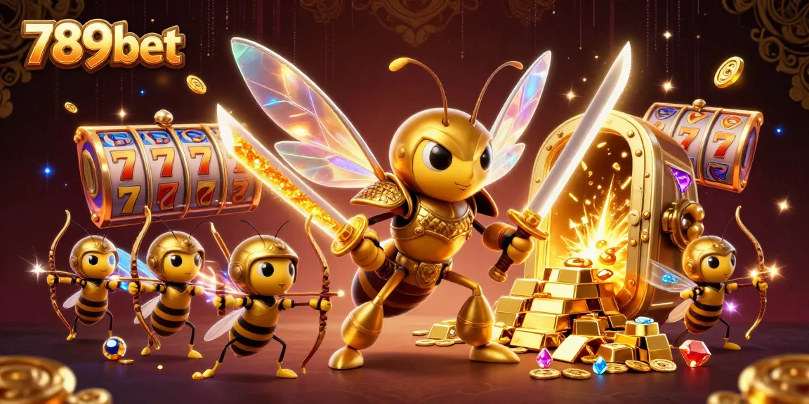 Experience the thrill of 789bet with this vibrant casino scene, featuring golden creatures and treasure.