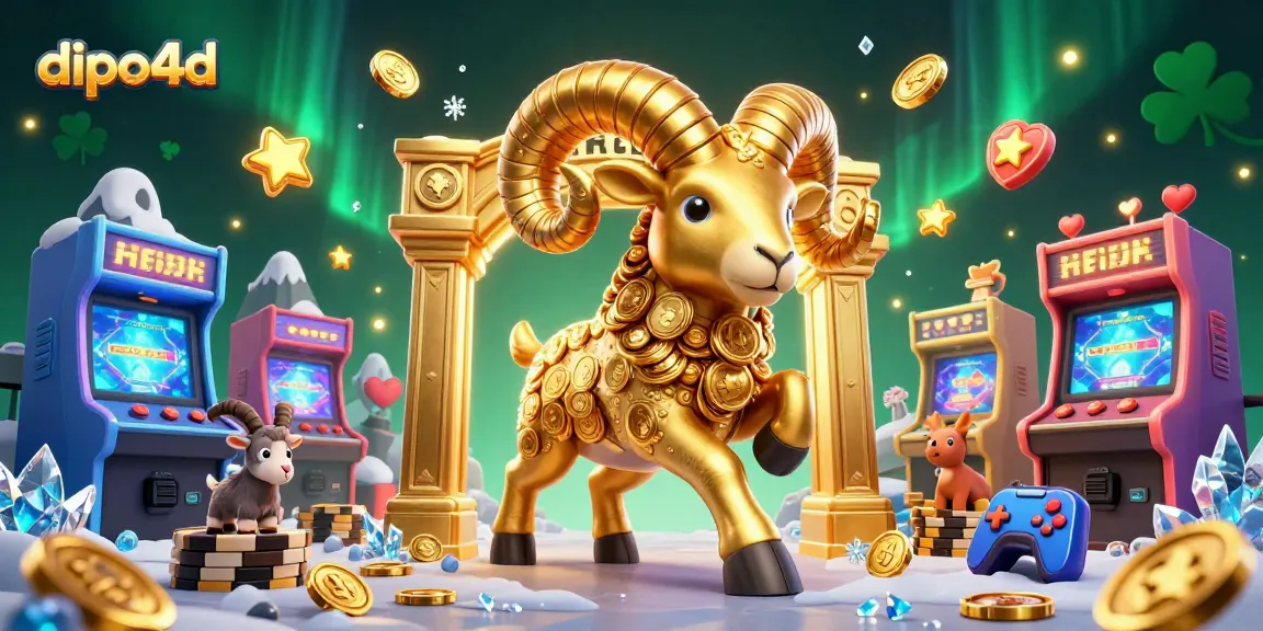 Experience exhilarating gameplay with DIPO4D as the golden ram charges through a dynamic casino scene.