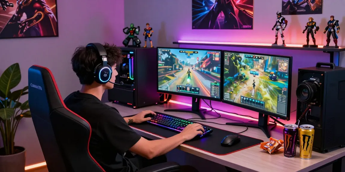 Gamer immersed in an intense FAFA828 multiplayer session with vibrant gaming setup and atmosphere