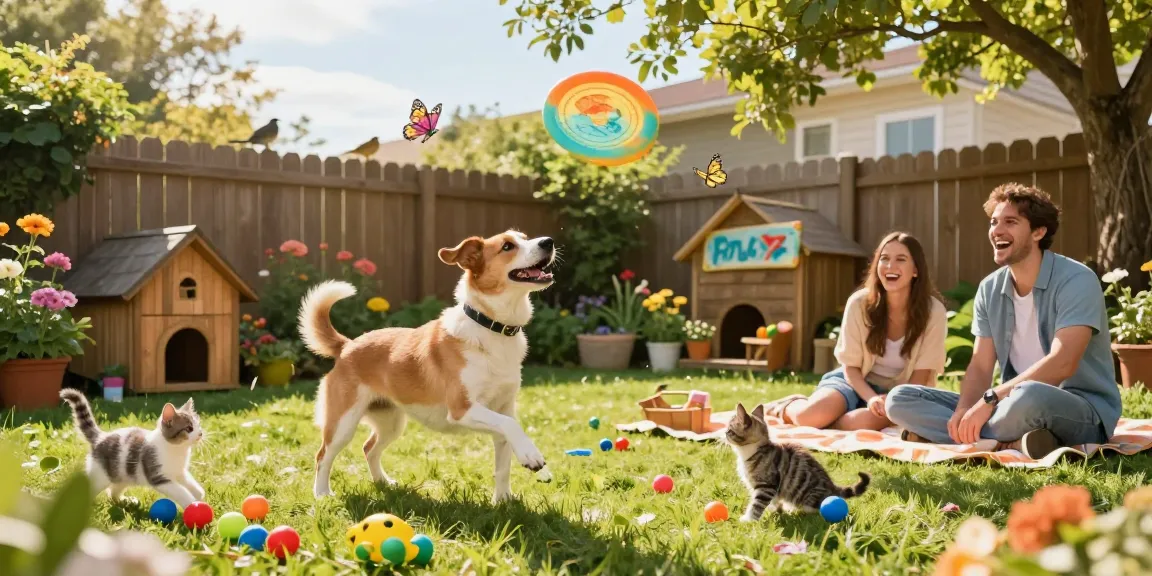 Catching frisbee in the sunny backyard, exploring the NAGA2000 pet play environment.