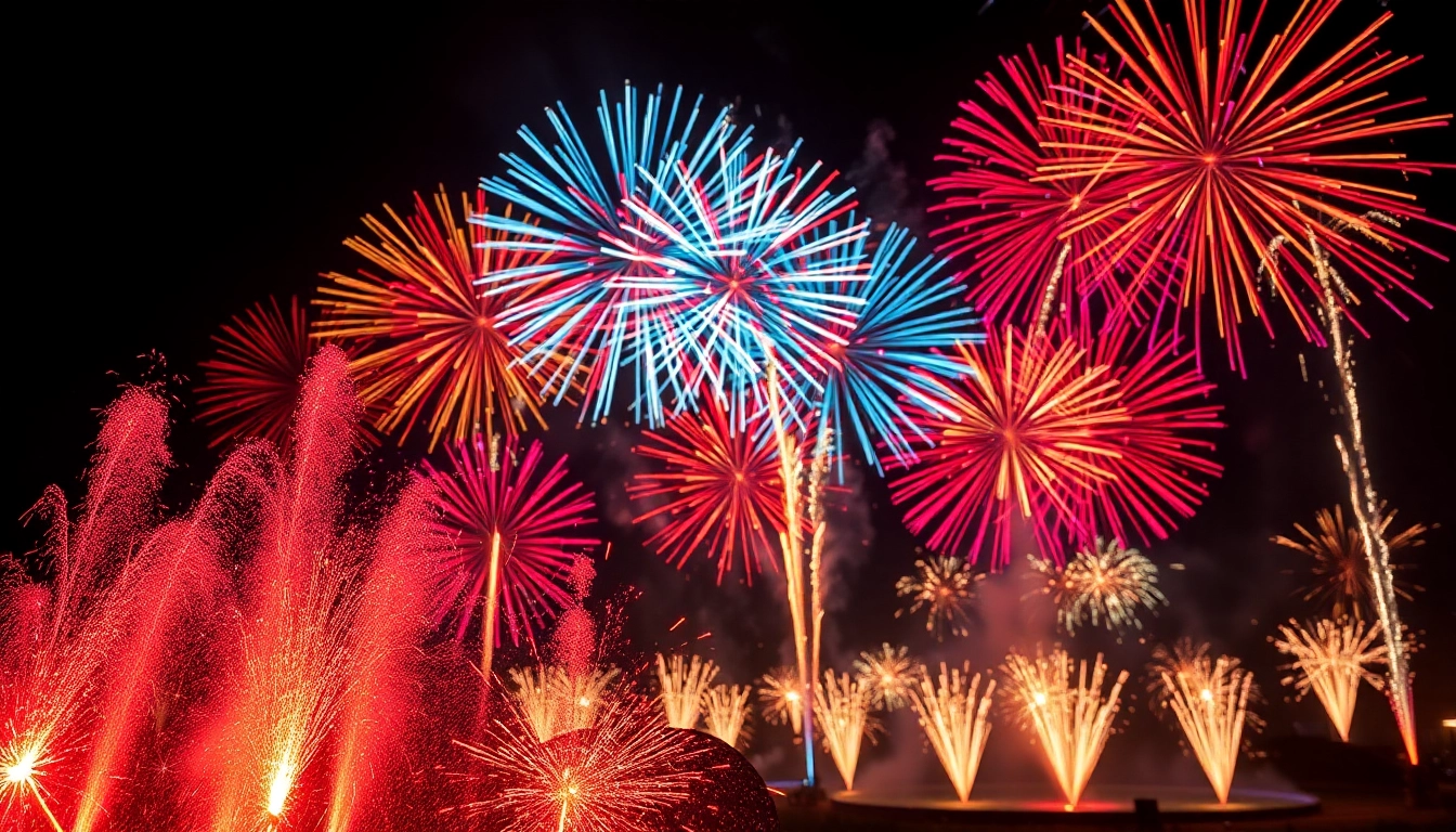 Shop stunning fireworks for sale with vibrant colors and amazing effects lighting up the night sky.