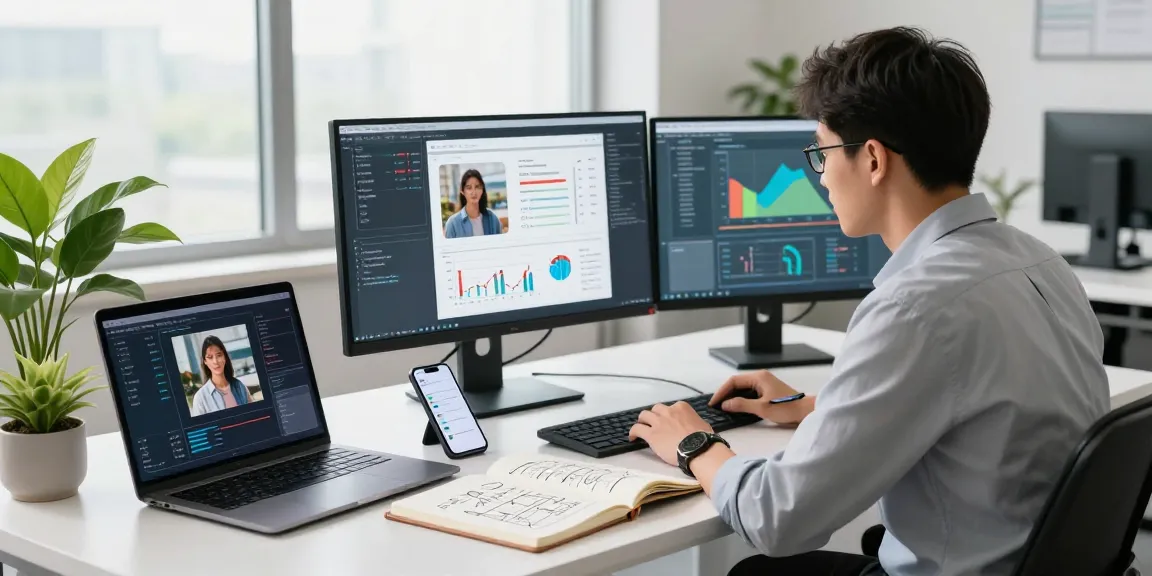 AI image detector analysis in a modern office setting, showcasing a free ai detector tool.
