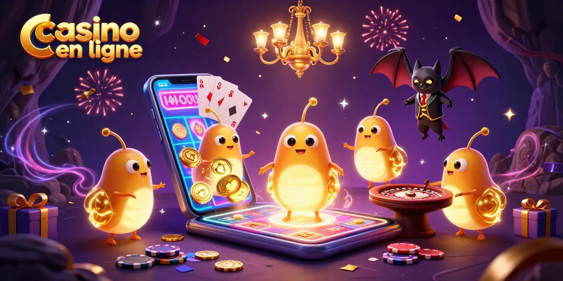 Gagnez aux machines à sous dans un casino en ligne animé par des lucioles lumineuses et un croupier chauve-souris.
