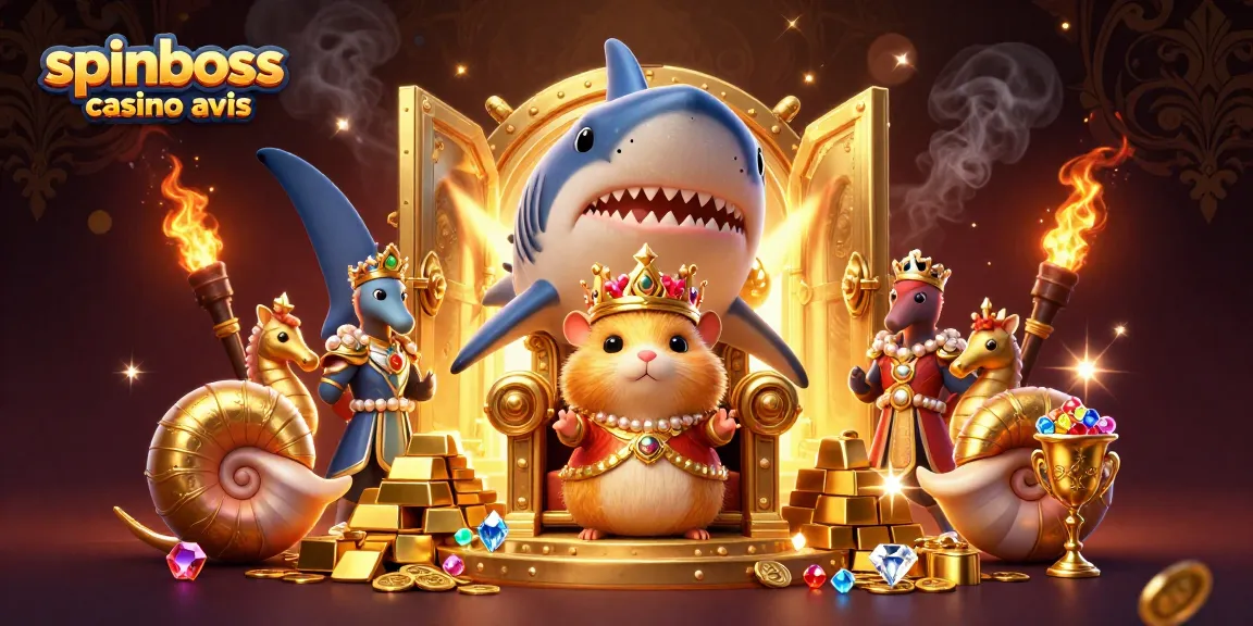 Découvrez spinboss casino avis avec un roi hamster audacieux dans une scène de trésor dynamique.