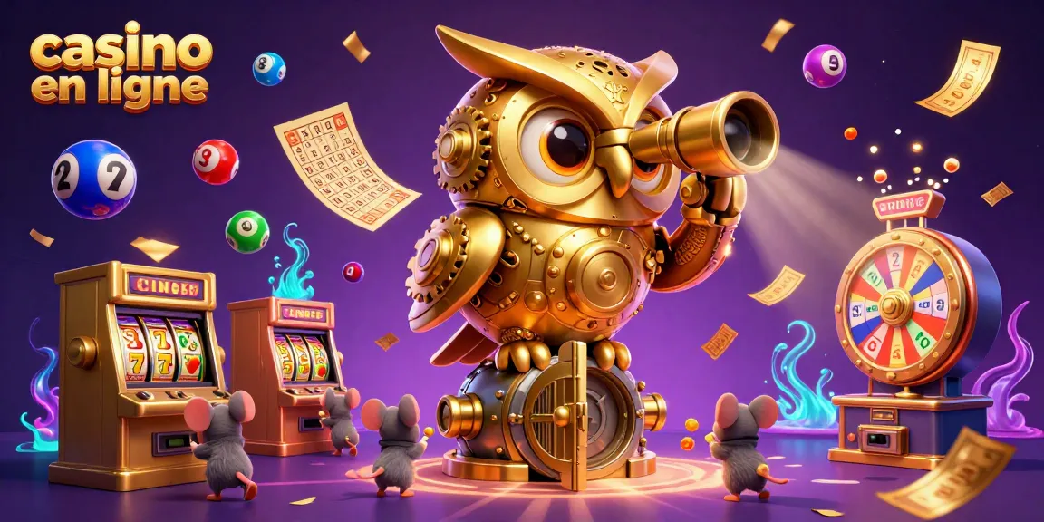 Plongez dans un casino en ligne dynamique avec un hibou doré et des animaux de jouet.
