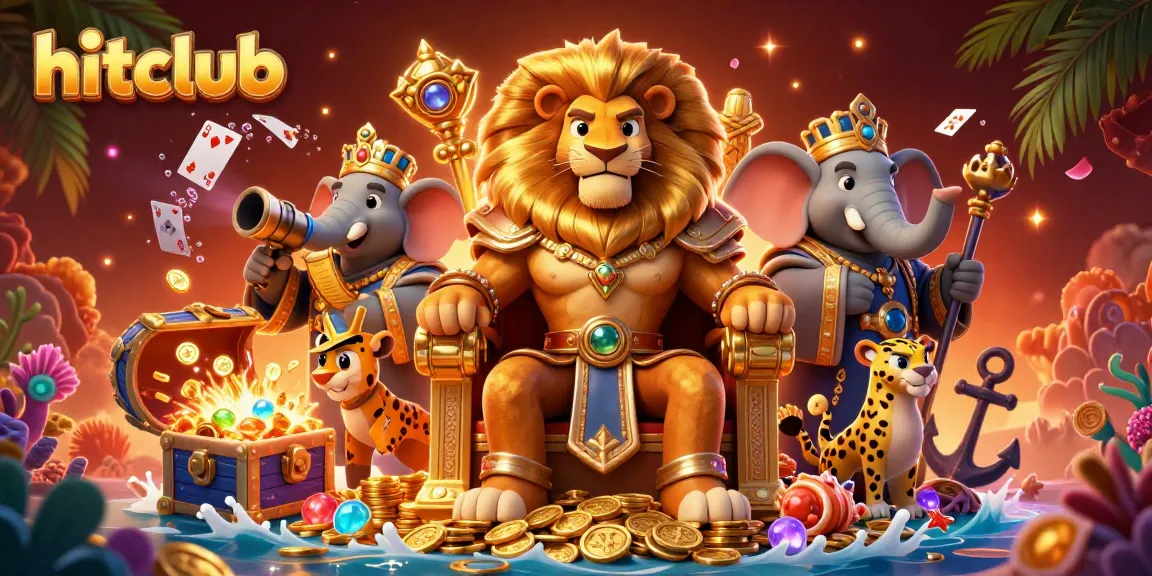 Experience thrilling gaming action with hitclub's vibrant 3D casino illustration showcasing dynamic characters and game elements.