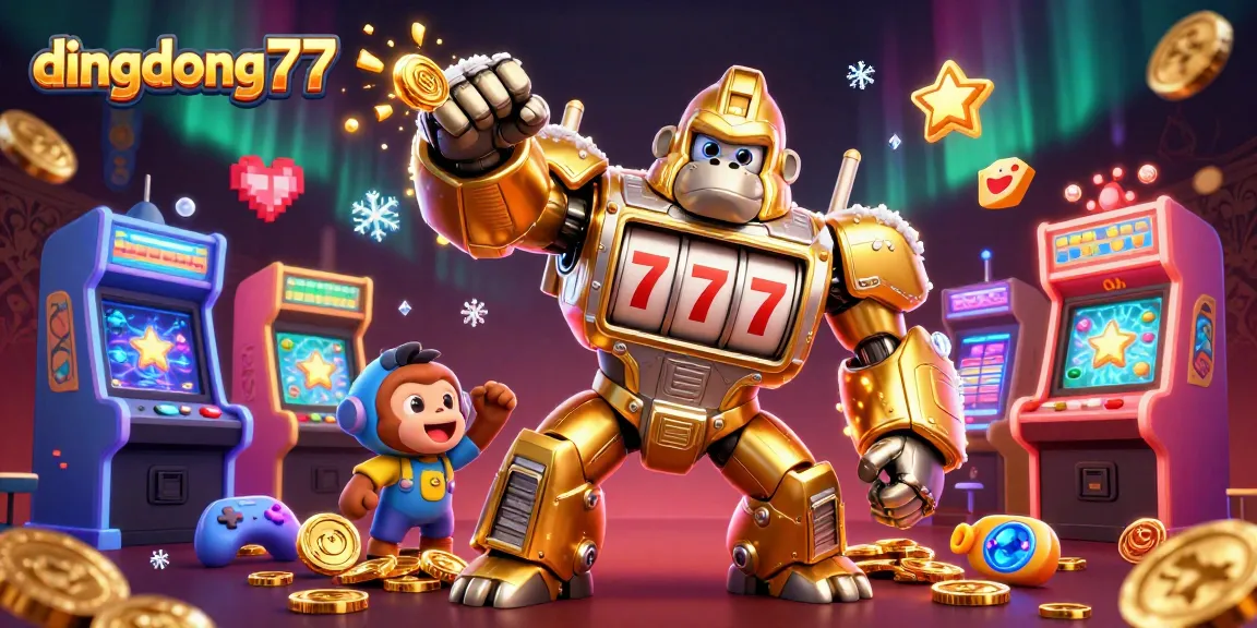 Dive into the excitement of dingdong77, where a golden gorilla mech channels jackpot energy!