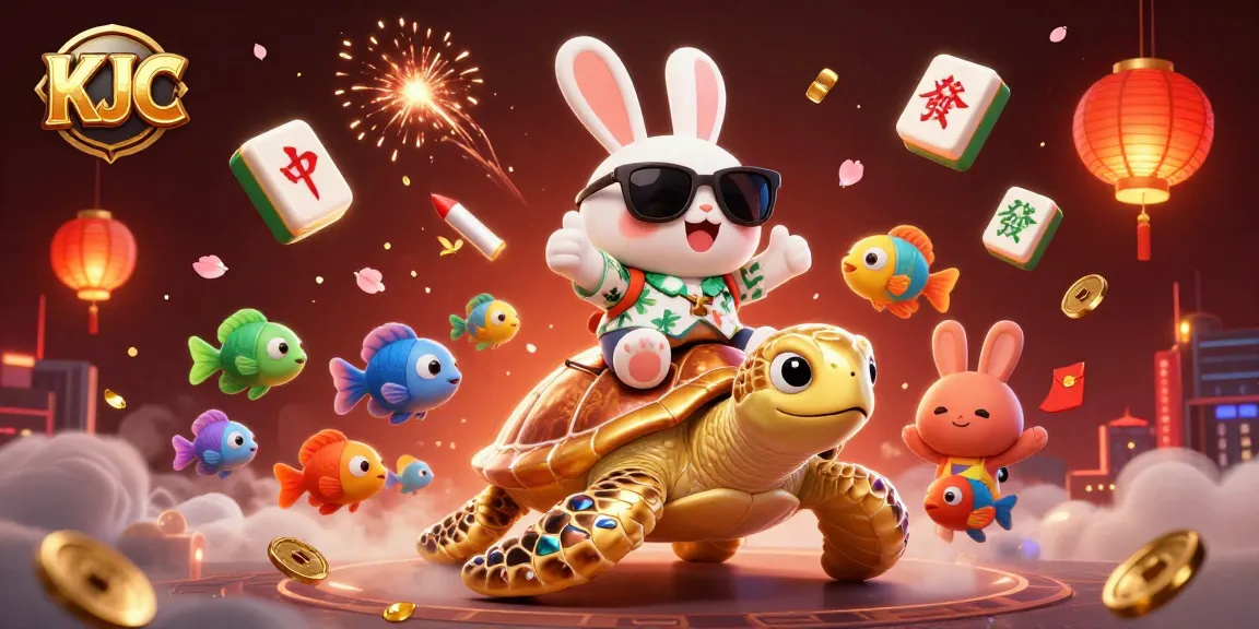 KJC players enjoy thrilling gaming experiences with a lucky rabbit and golden sea turtle in action.